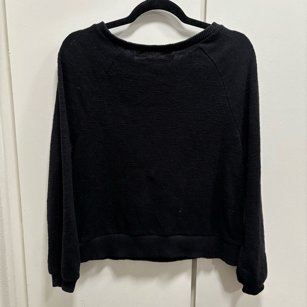 Abercrombie & Fitch Women’s Small Black Long Sleeve Cotton Blend Sweater - Picture 2 of 7